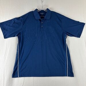 Tommy Armour, Dri-Logic, Men's Golf Polo Shirt, XXL Blue Performance, Polyester